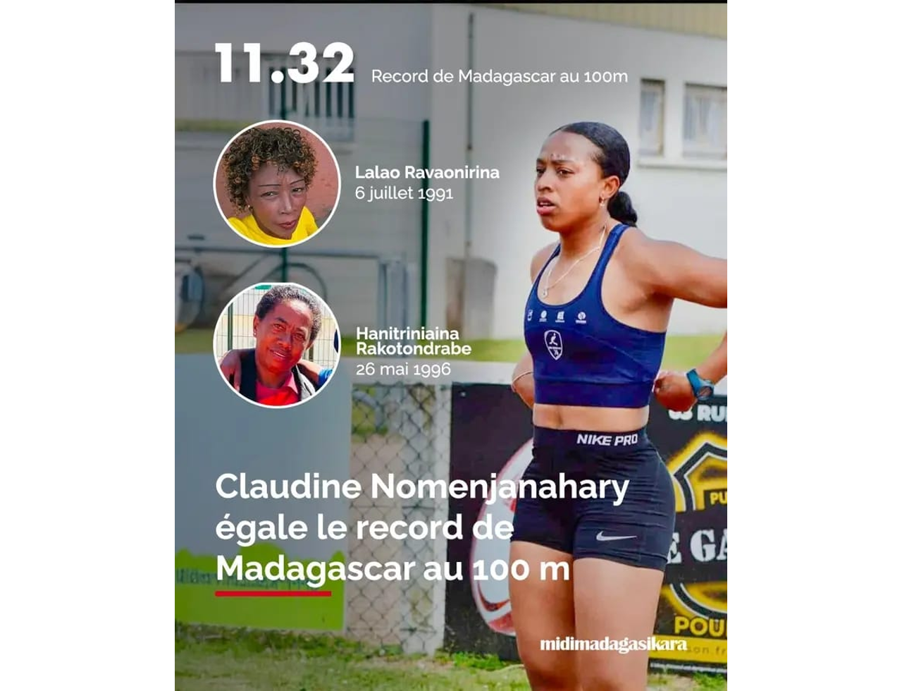 Claudine Nomenjanahary brille dans le 100 mètres